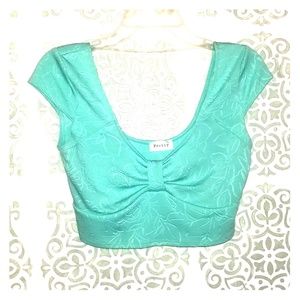 Poetry green cropped top sz M